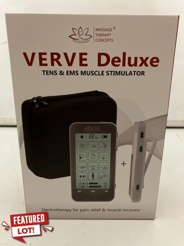 Lot 221  
            Nottingham SR7 - Delivery Only 

                
MASSAGE THERAPY CONCEPTS VERVE DELUXE TENS & EMS MUSCLE STIMULATOR ORIGINAL RRP: ...