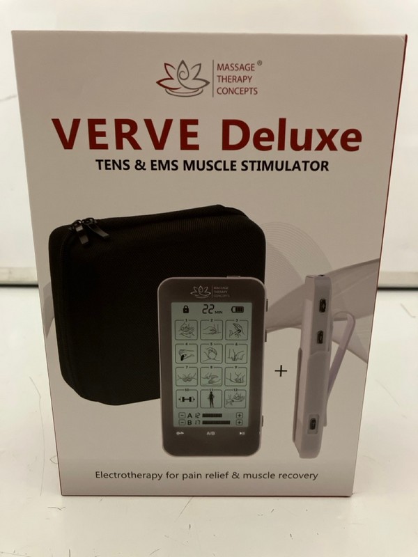 Lot 224  
            Nottingham SR7 - Delivery Only 

                
MASSAGE THERAPY CONCEPTS VERVE DELUXE TENS & EMS MUSCLE STIMULATOR ORIGINAL RRP: ...
