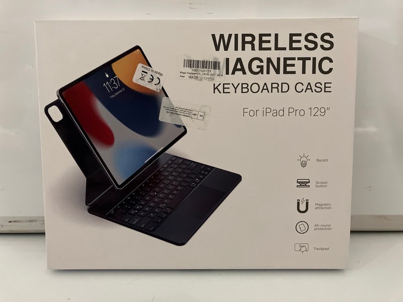 Lot 240  
            Nottingham SR7 - Delivery Only 

                
WIRELESS MAGNETIC KEYBOARD CASE FOR IPAD PRO 129"