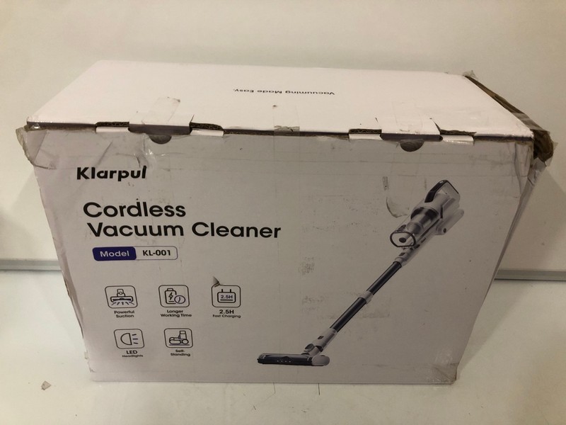 Lot 329  
            Nottingham SR7 - Delivery Only 

                
KLARPUL KL-001 CORDLESS VACUUM CLEANER