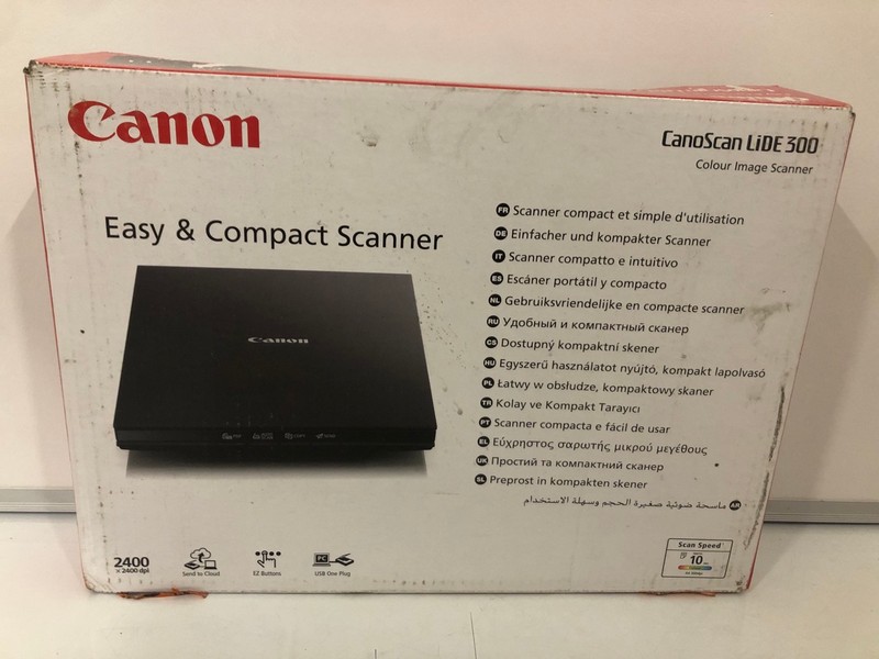 Lot 376  
            Nottingham SR7 - Delivery Only 

                
CANON CANOSCAN LIDE 300 COMPACT SCANNER