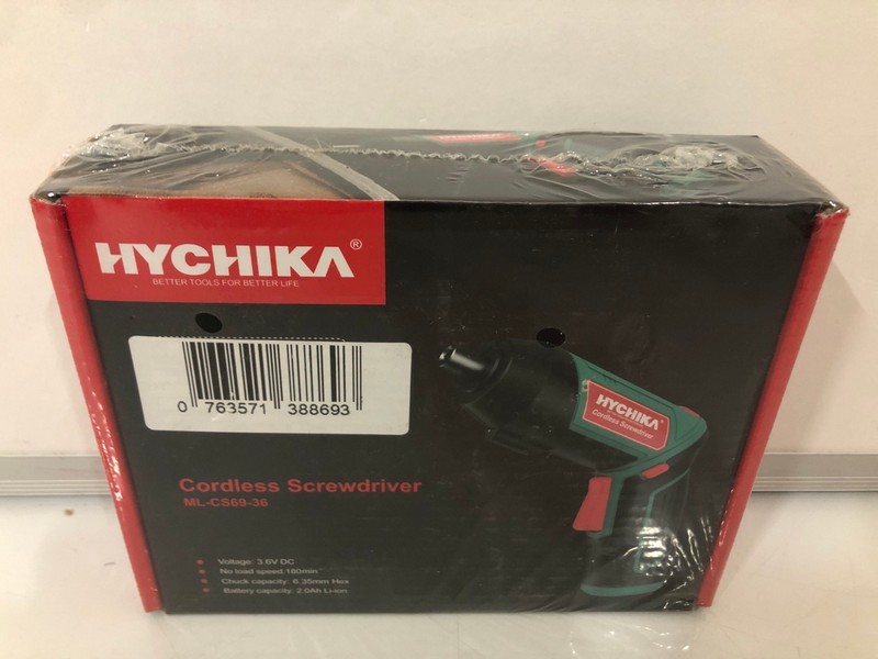Lot 380  
            Nottingham SR7 - Delivery Only 

                
HYCHIKA CORDLESS SCREWDRIVER MODEL: ML-CS69-36 (SEALED)