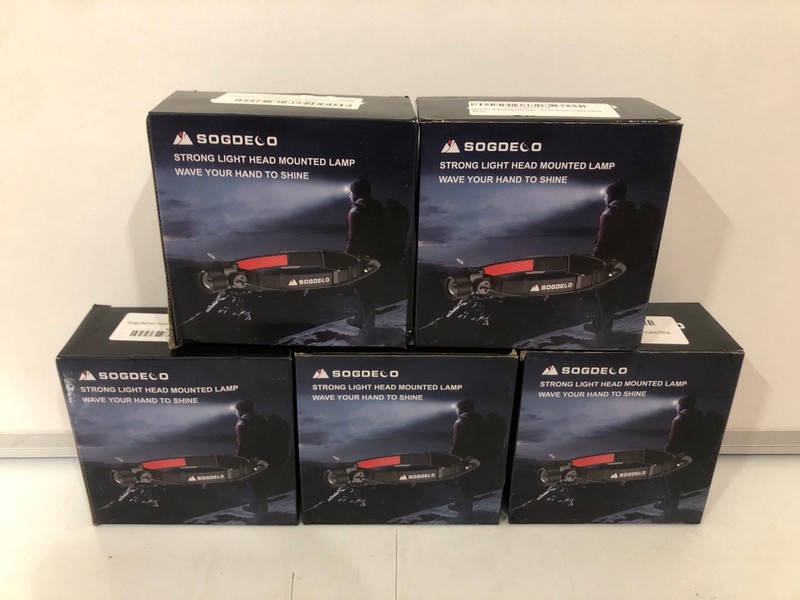 Lot 428  
            Nottingham SR7 - Delivery Only 

                
5 X SOGDECO STRONG LIGHT HEAD MOUNTED LAMPS