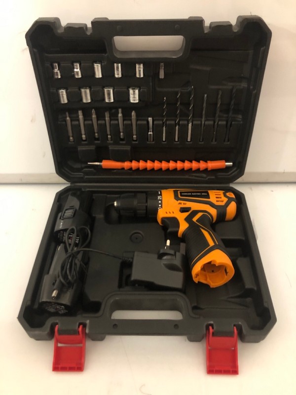Lot 462  
            Nottingham SR7 - Delivery Only 

                
CORDLESS 12V ELECTRIC DRILL (WITH 2 X BATTERIES, CHARGER AND CARRY CASE)