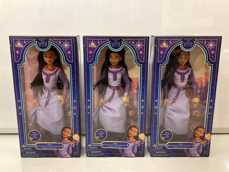 Lot 508  
            Nottingham SR7 - Delivery Only 

                
3 X DISNEY WISH ASHA SINGING DOLLS (SEALED)