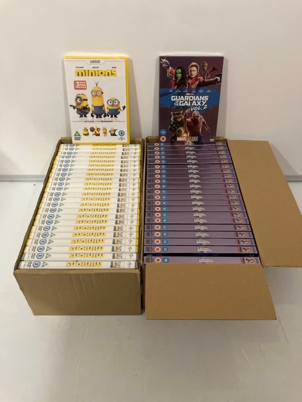 Lot 648  
            Nottingham SR7 - Delivery Only 

                
2 X BOXES OF DVDS INC MARVEL STUDIOS GUARDIANS OF THE GALAXY VOL.2