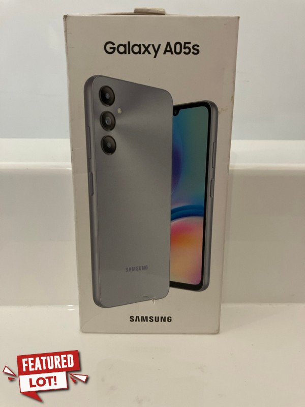 Lot 7  
            Nottingham SR7 - Delivery Only 

                
SAMSUNG GALAXY A05S SMART PHONE SM-A057F/DS (WITH CHARGING CABLE AND BOX)