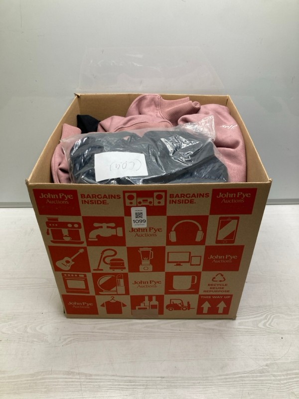 Lot 1099  
            Nottingham SR9 - Delivery Only 

                
BOX OF CLOTHING ITEMS IN VARIOUS SIZES AND DESIGNS