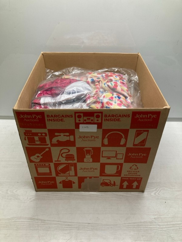 Lot 1105  
            Nottingham SR9 - Delivery Only 

                
BOX OF CLOTHING ITEMS IN VARIOUS SIZES AND DESIGNS