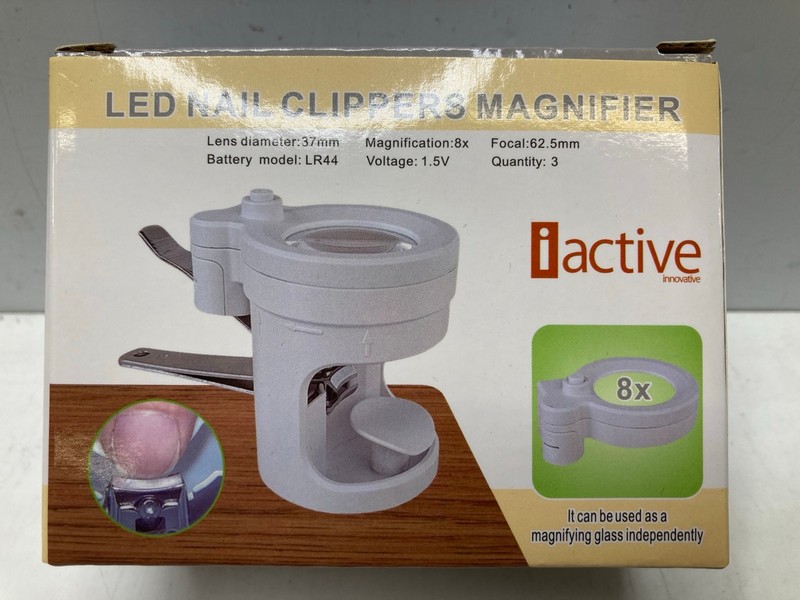 Lot 952  
            Nottingham SR9 - Delivery Only 

                
80 X LED NAIL CLIPPERS MAGNIFIERS TOTAL RRP: £640