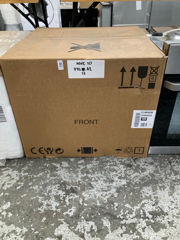 Lot 103  
            Nottingham SR1 - Delivery or Collection 

                
BOSCH BUILT IN MICROWAVE OVEN - MODEL - CFA634GS1B - ORIGINAL RRP - £699.99