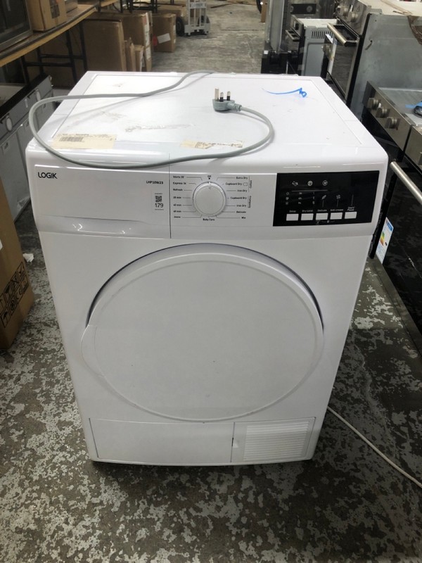 Lot 179  
            Nottingham SR1 - Delivery or Collection 

                
LOGIK 10KG TUMBLE DRYER MODEL: LHP10W23
