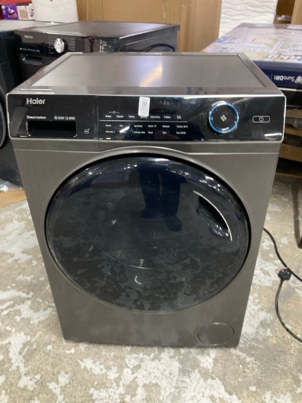 Lot 203  
            Nottingham SR1 - Delivery or Collection 

                
HAIER DIRECT MOTION FREE 10KG STANDING WASHING MACHINE MODEL: HW100