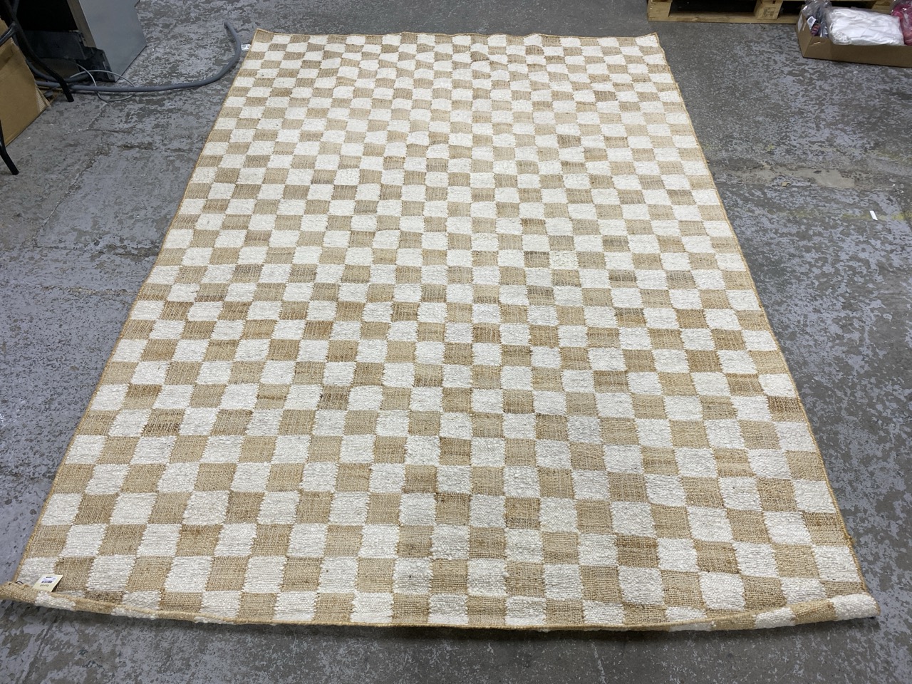 Lot 40  
            Nottingham SR1 - Collection Only 

                
FERM LIVING CHECK WOOL COTTON RUG 200 X 300: OFF-WHITE - ORIGINAL RRP.£655 - (COL...