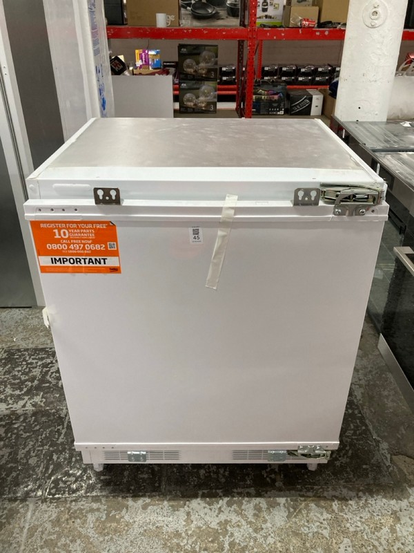 Lot 45  
            Nottingham SR1 - Delivery or Collection 

                
BEKO UNDERCOUNTER FRIDGE - MODEL. BLS6482 - ORIGINAL RRP - £279.99