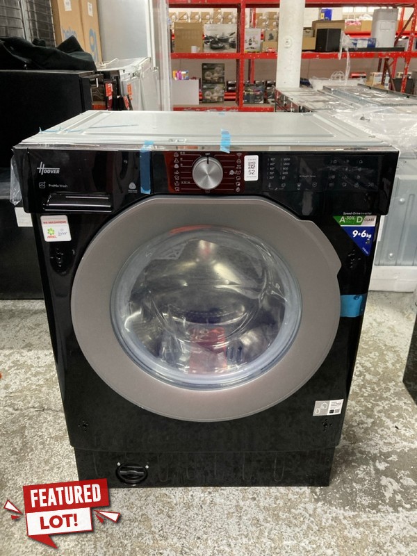 Lot 52  
            Nottingham SR1 - Delivery or Collection 

                
HOOVER INTEGRATED WASHER/DRYER (9+6KG) - MODEL. BH4S696M6DR9B - ORIGINAL RRP - £4...