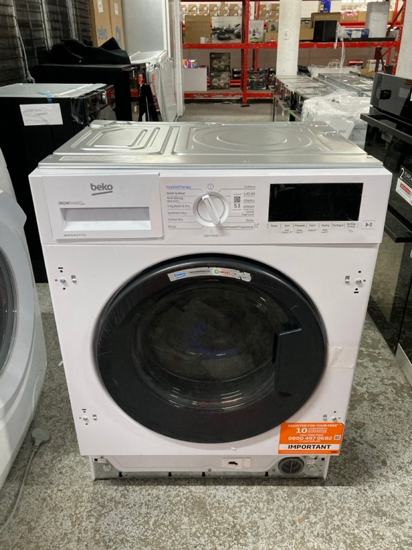 Lot 53  
            Nottingham SR1 - Delivery or Collection 

                
BEKO INTEGRATED WASHER/DRYER (9+5KG) - MODEL. WDIK954451F - ORIGINAL RRP - £499.99