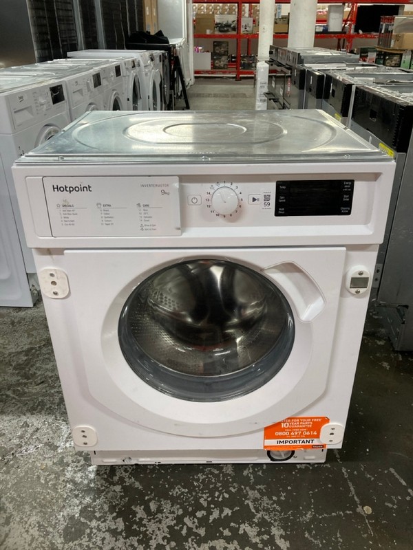 Lot 59  
            Nottingham SR1 - Delivery or Collection 

                
HOTPOINT INTEGRATED INVERTERMOTOR 9KG WASHING MACHINE - MODEL. BIWMHG91485 - ORIG...
