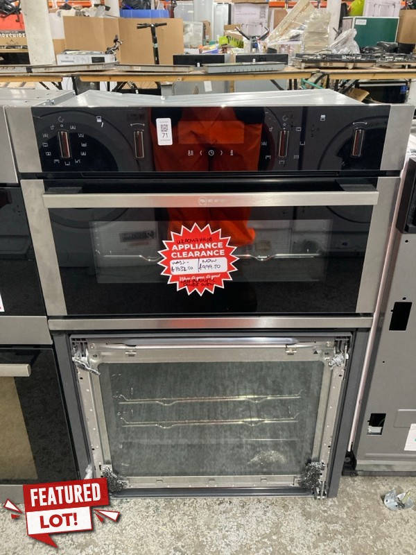 Lot 71  
            Nottingham SR1 - Delivery or Collection 

                
NEFF BUILT-IN DOUBLE OVEN - MODEL. U2ACM7HH0B - ORIGINAL RRP - £1459.99