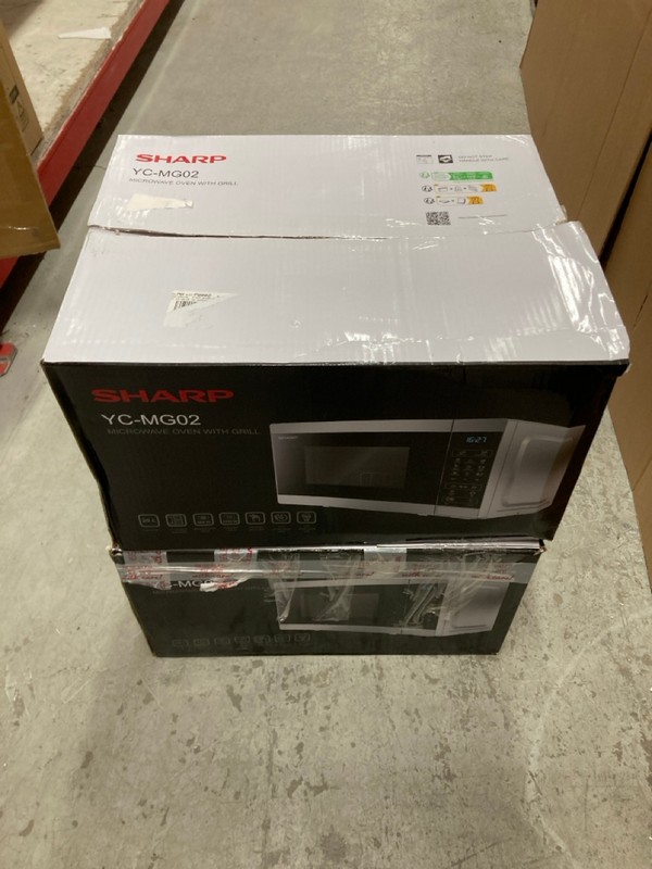 Lot 100  
            Nottingham SR8 - Delivery Or Collection 

                
2 X SHARP MICROWAVES INC SHARP YC-MG02U-S MICROWAVE OVEN