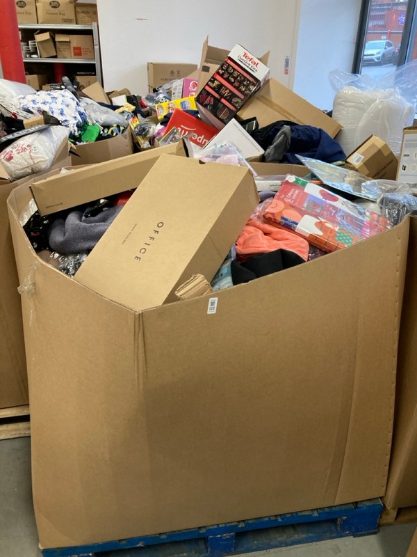 Lot 122  
            Nottingham SR8 - Collection Only 

                
PALLET OF VARIOUS ITEMS INC CLOTHING IN VARIOUS SIZES AND DESIGNS - COLLECTION ONLY