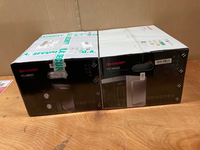 Lot 50  
            Nottingham SR8 - Delivery Or Collection 

                
2 X SHARP MICROWAVES INC SHARP YC-MS01U-B MICROWAVE OVEN
