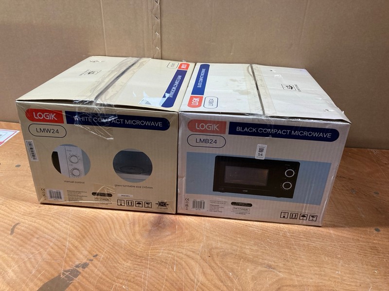 Lot 54  
            Nottingham SR8 - Delivery Or Collection 

                
2 X LOGIK MICROWAVES INC LOGIK LMW24 MICROWAVE