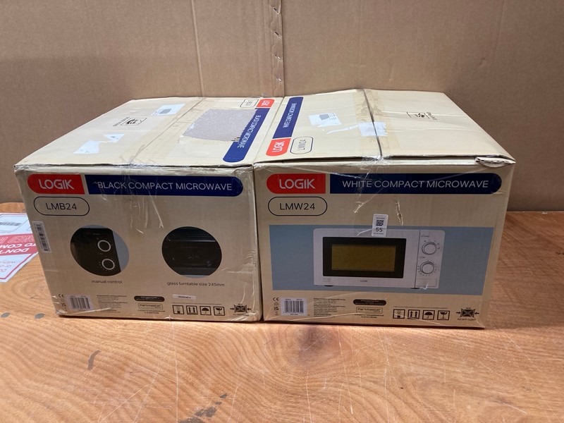 Lot 55  
            Nottingham SR8 - Delivery Or Collection 

                
2 X LOGIK MICROWAVES INC LOGIK LMB24 MICROWAVE