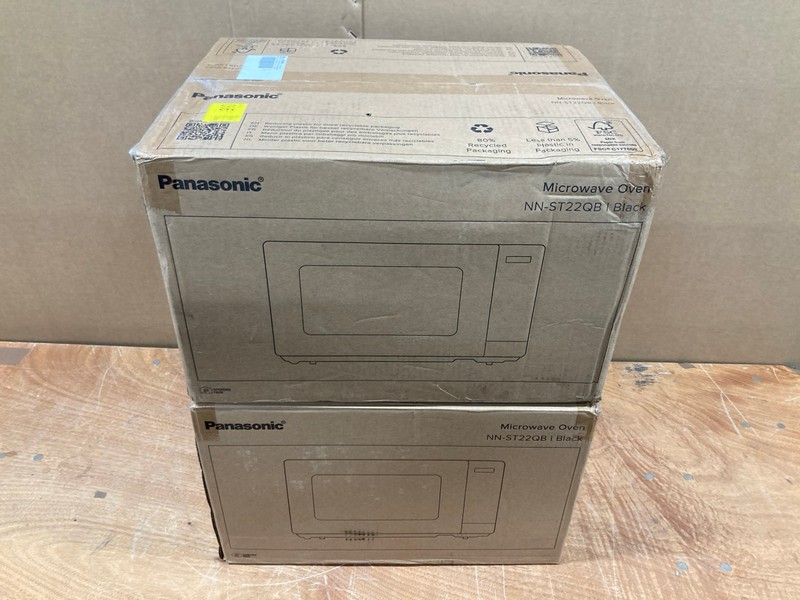 Lot 72  
            Nottingham SR8 - Delivery Or Collection 

                
2 X PANASONIC NN-ST22QB MICROWAVE OVENS
