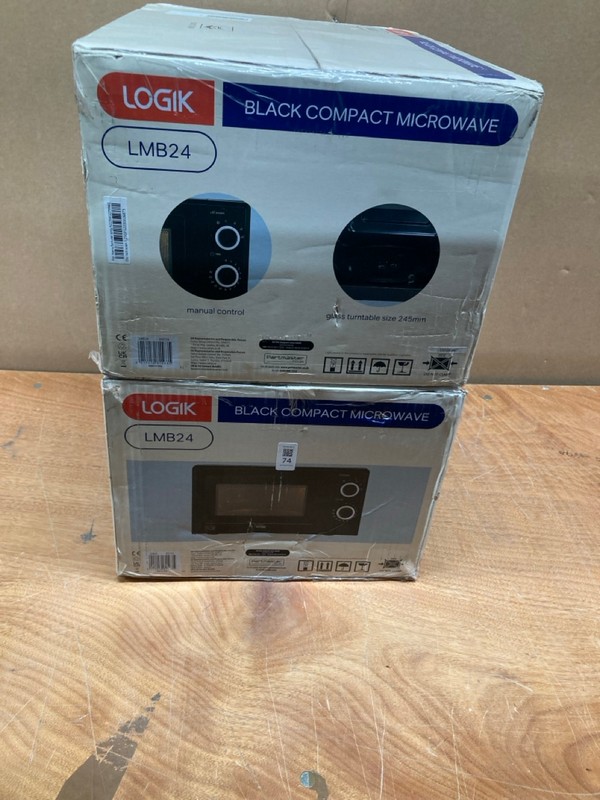 Lot 74  
            Nottingham SR8 - Delivery Or Collection 

                
2 X LOGIK MICROWAVES INC LOGIK LMB24 MICROWAVE