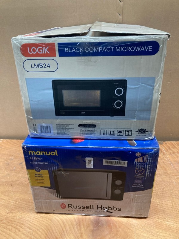 Lot 75  
            Nottingham SR8 - Delivery Or Collection 

                
2 X MICROWAVES INC LOGIK LMB24 MICROWAVE