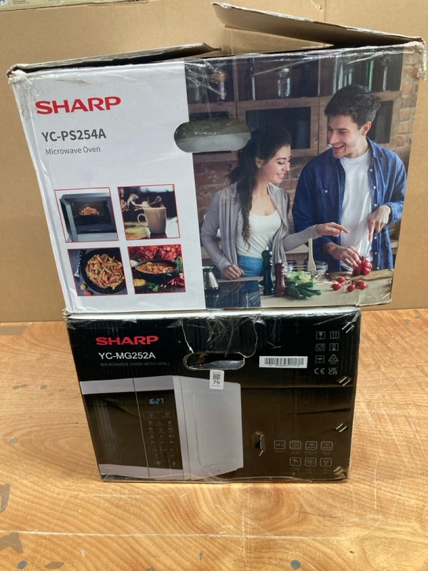 Lot 79  
            Nottingham SR8 - Delivery Or Collection 

                
2 X SHARP MICROWAVES INC SHARP YC-PS254AU-S MICROWAVE OVEN