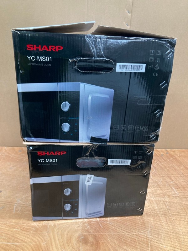 Lot 81  
            Nottingham SR8 - Delivery Or Collection 

                
2 X SHARP YC-MS01U-S MICROWAVE OVENS