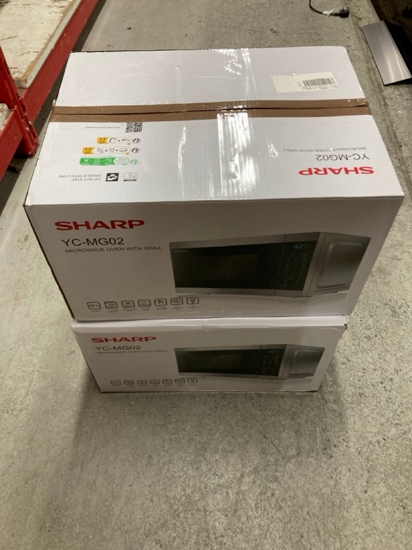 Lot 85  
            Nottingham SR8 - Delivery Or Collection 

                
2 X SHARP YC-MG02U-S MICROWAVE OVENS WITH GRILL