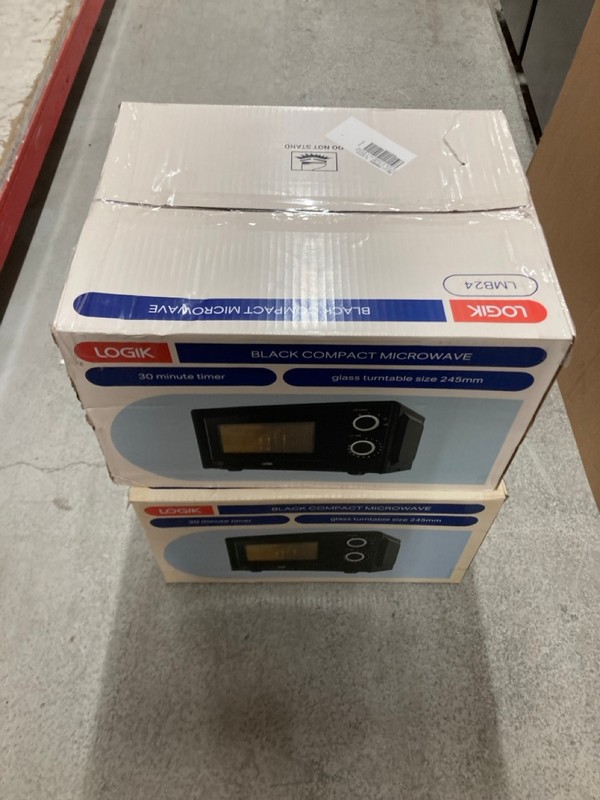 Lot 90  
            Nottingham SR8 - Delivery Or Collection 

                
2 X LOGIK MICROWAVES INC LOGIK LMB24 MICROWAVE