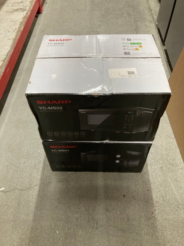 Lot 92  
            Nottingham SR8 - Delivery Or Collection 

                
2 X SHARP MICROWAVES INC SHARP YC-MS02U-B MICROWAVE OVEN