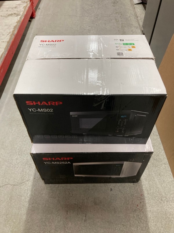 Lot 93  
            Nottingham SR8 - Delivery Or Collection 

                
2 X SHARP MICROWAVES INC SHARP YC-MS02U-B MICROWAVE OVEN