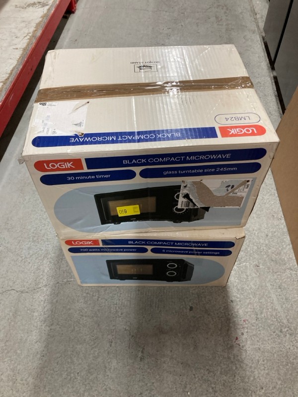 Lot 94  
            Nottingham SR8 - Delivery Or Collection 

                
2 X LOGIK MICROWAVES INC LOGIK LMB24 MICROWAVE