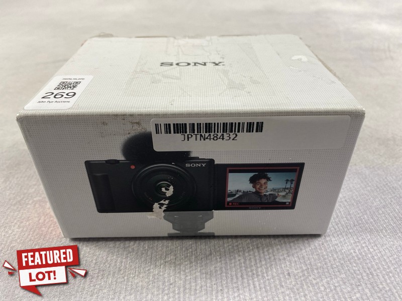 Lot 269  
            Nottingham Prem - Delivery Only 

                
SONY ZV-1F COMPACT CAMERA. (WITH BOX & ACCESSORIES)ORIGINAL RRP £410  [JPTN48432]