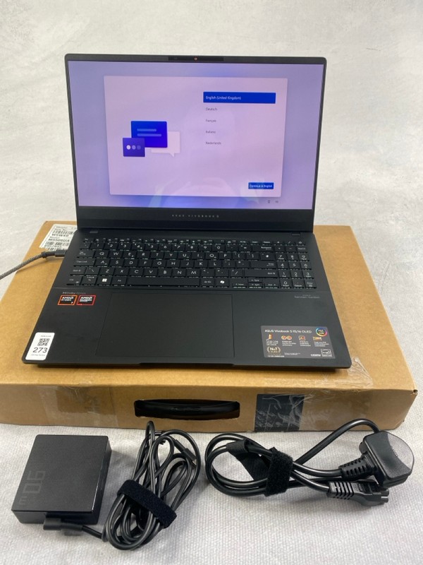 Lot 273  
            Nottingham Prem - Delivery Only 

                
ASUS VIVOBOOK S 512GB LAPTOP IN BLACK: MODEL NO M5506U (WITH BOX & AC CHARGER). A...
