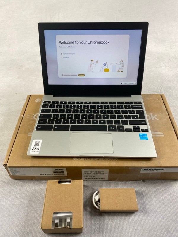 Lot 284  
            Nottingham Prem - Delivery Only 

                
SAMSUNG CHROMEBOOK GO 64GB LAPTOP IN SILVER: MODEL NO XE310XDA-KA1UK (WITH BOX & ...