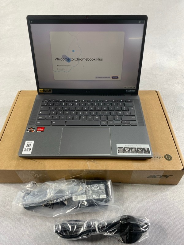 Lot 289  
            Nottingham Prem - Delivery Only 

                
ACER CHROMEBOOK PLUS 514 256GB EMMC LAPTOP: MODEL NO CB514-3H-R16G (WITH BOX & AC...
