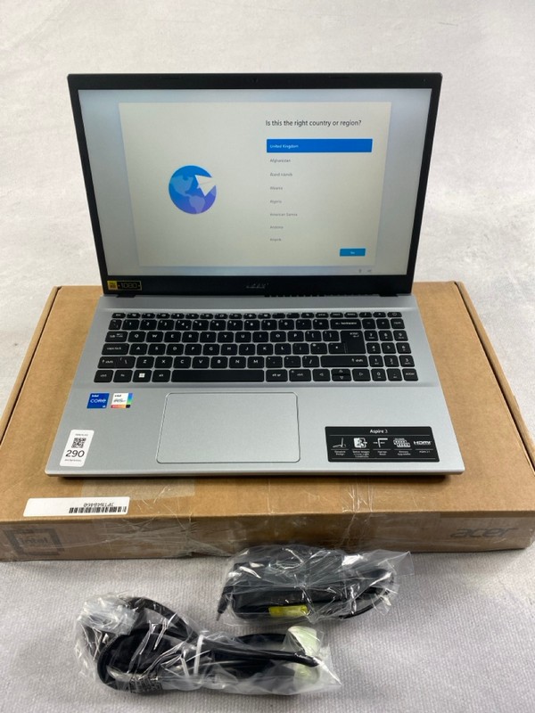 Lot 290  
            Nottingham Prem - Delivery Only 

                
ACER ASPIRE 3 1TB LAPTOP: MODEL NO A315-59-52ME (WITH BOX & AC CHARGER). INTEL CO...