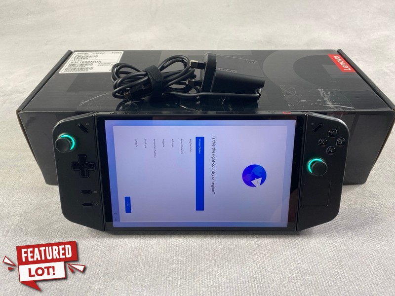 Lot 303  
            Nottingham Prem - Delivery Only 

                
LENOVO LEGION GO 8APU1 HAND HELD GAME CONSOLE. (WITH BOX & ACCESSORIES)ORIGINAL R...