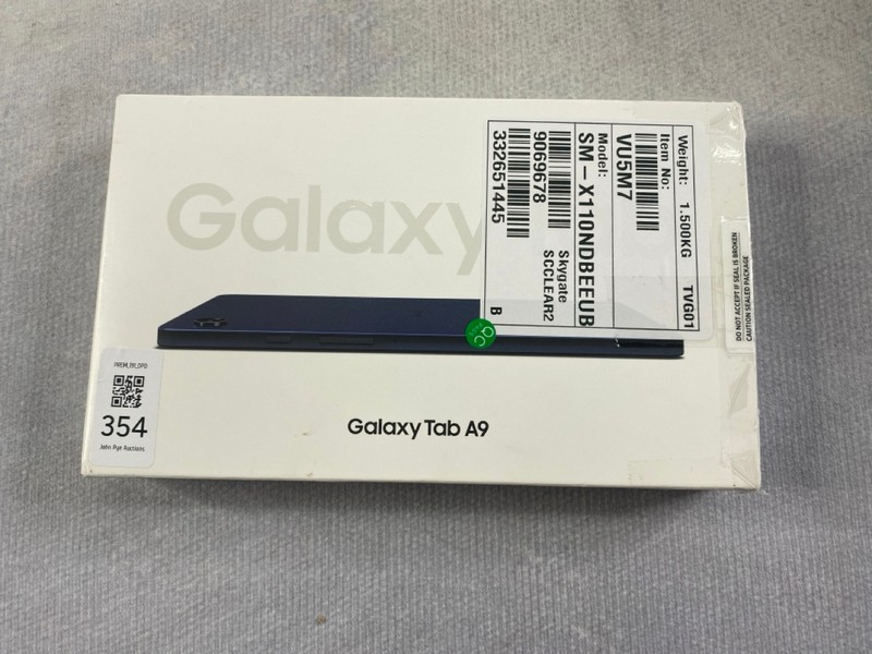 Lot 354  
            Nottingham Prem - Delivery Only 

                
SAMSUNG GALAXY TAB A9 128GB TABLET WITH WIFI IN NAVY: MODEL NO SM-X110 (WITH BOX)...