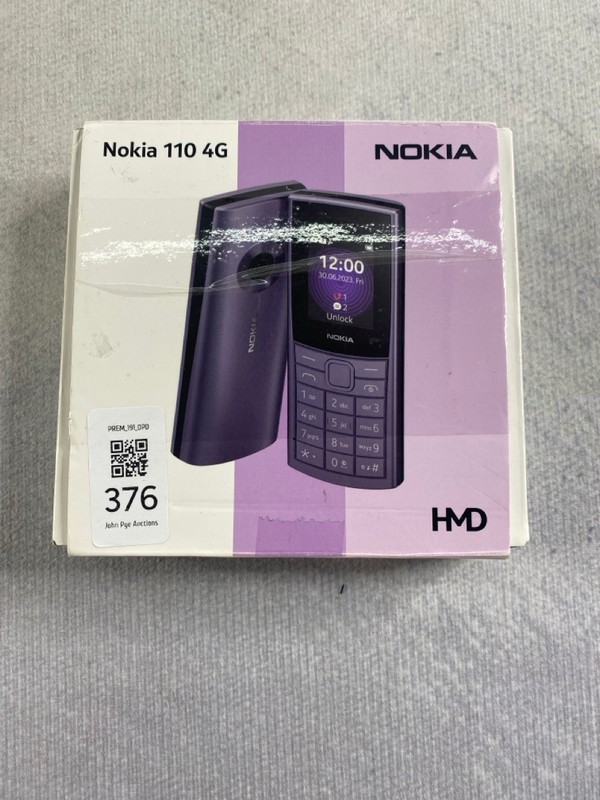 Lot 376  
            Nottingham Prem - Delivery Only 

                
NOKIA 110  SMARTPHONE IN PURPLE. (WITH BOX)  [JPTN48419]