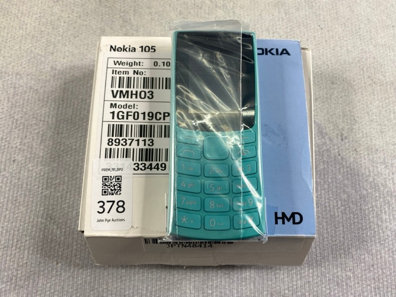 Lot 378  
            Nottingham Prem - Delivery Only 

                
NOKIA 105  SMARTPHONE IN BLUE. (WITH BOX)  [JPTN48414]