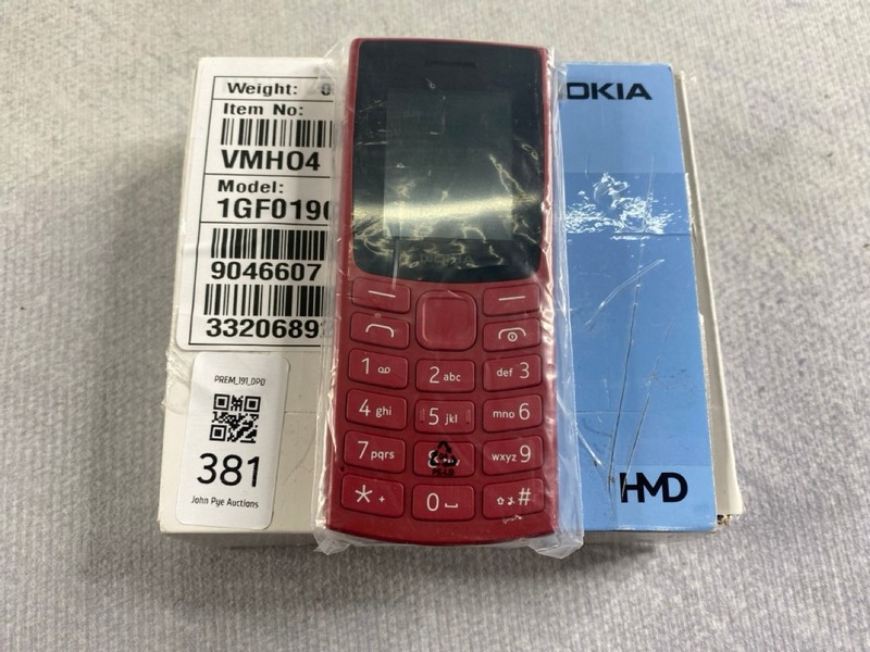 Lot 381  
            Nottingham Prem - Delivery Only 

                
NOKIA 105  SMARTPHONE IN RED. (WITH BOX)  [JPTN48415]
