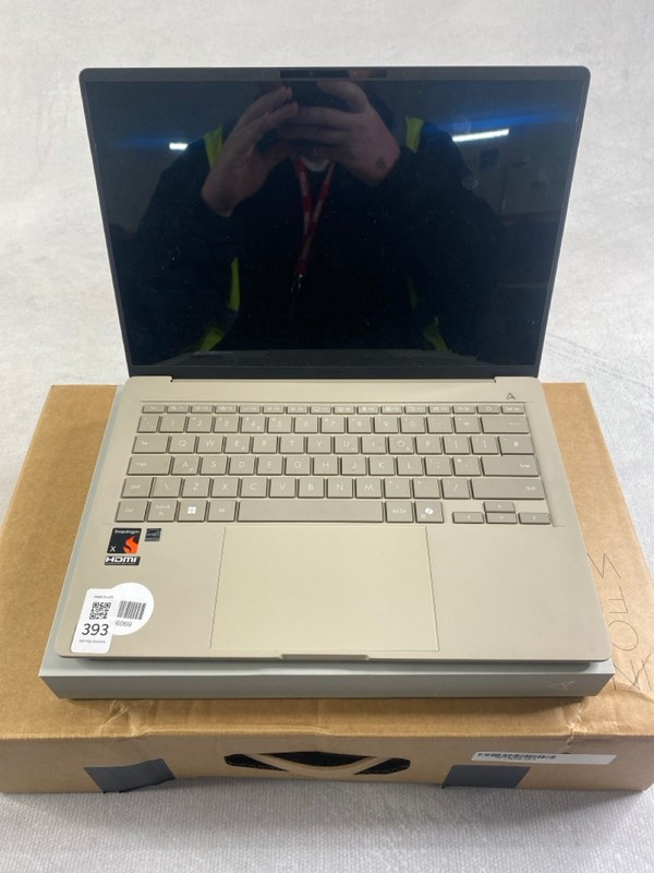 Lot 393  
            Nottingham Prem - Delivery Only 

                
ASUS ZENBOOK 512GB LAPTOP. (WITH BOX & AC CHARGER) (SCREEN FAULT). SNAPDRAGON X, ...