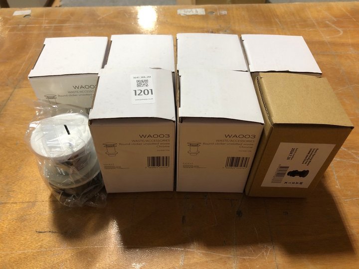 Lot 1201  
            Marchington SR18 - Delivery or Collection 

                
QTY OF CHROME BASIN WASTES - ORIGINAL RRP £100: LOCATION - PHOTO BOOTH